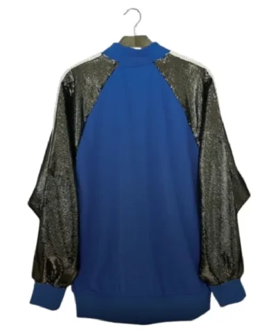 Korn x Adidas Sequin Black and Blue Bomber Track Jacket