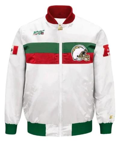 LA Chargers Mexico 2019 White Satin Jacket
