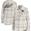 Las Vegas Raiders Flannel White Shirt
