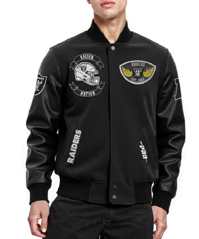 Las Vegas Raiders Sport Black Varsity Jacket