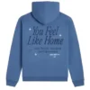 Lonely Ghost Graphic Blue Fleece Pullover Hoodie