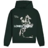 Lonely Ghost Graphic Green Fleece Pullover Hoodie