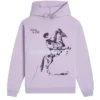 Lonely Ghost Graphic Purple Fleece Pullover Hoodie