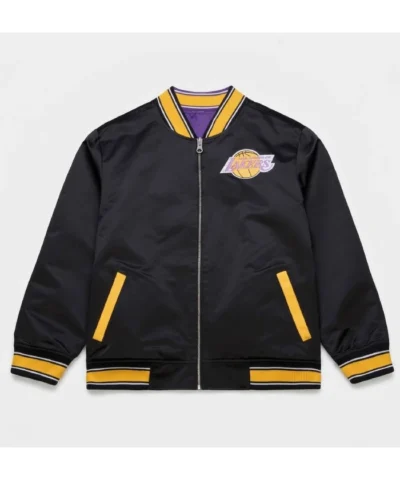 Los Angeles Lakers Full Zip Satin Purple and Gold Jacket