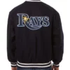 MLB Team Tampa Bay Rays Full-Snap Wool Varsity Black Jacket
