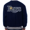 MLB Team Tampa Bay Rays Full-Snap Wool Varsity Navy Jacket