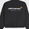 Mclaren Racing Black Letterman Black Satin Full Snap Varsity Jacket 