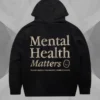 Mental Health Matters Fleece Pullover Black Hoodie