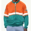 Miami Dolphins Veteran Full Zip Aqua and Orange Jacket