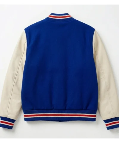 Michael Jackson WB Full Snap Wool Leather Sleeve Varsity Jacket
