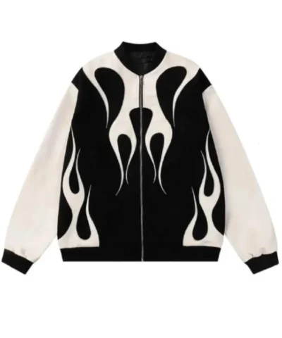Midnight Flame Streetwear Bomber Jacket