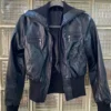 Miley Cyrus Max Azria Crop Leather Jacket