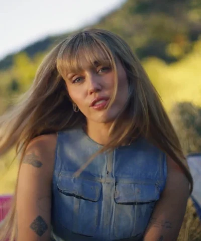 Miley Cyrus Younger You 2026 Blue Denim Vest For Women