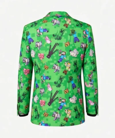 Minecraft Print Green Suit For Men and Women