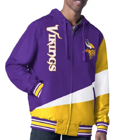 Minnesota Vikings Color Block Hooded Jacket