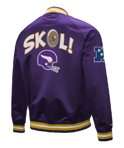 Minnesota Vikings Double Down Purple Full-Snap Satin Jacket