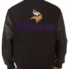 Minnesota Vikings Embroidered Varsity Black Jacket