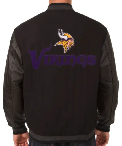 Minnesota Vikings Embroidered Varsity Black Jacket
