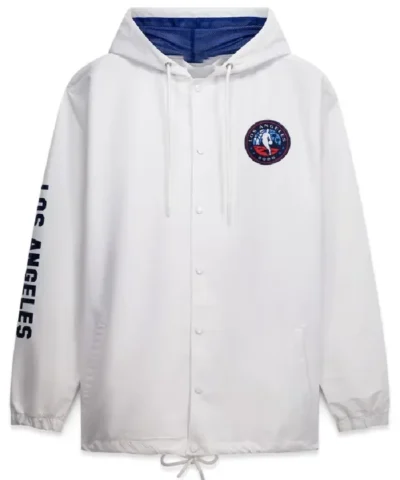 NBA All Star Game 2026 White Full Snap Hooded Jacket For Sale 