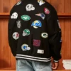 NFL All Teams Logo Patches Black Jacket