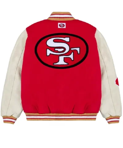 National Football League San Francisco 49ers Unisex Red Letterman Wool Jacket