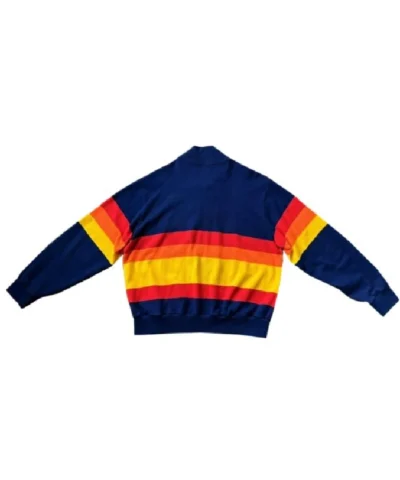 Navy 1970s Houston Astros Rainbow Full-Zip Dugout Jacket