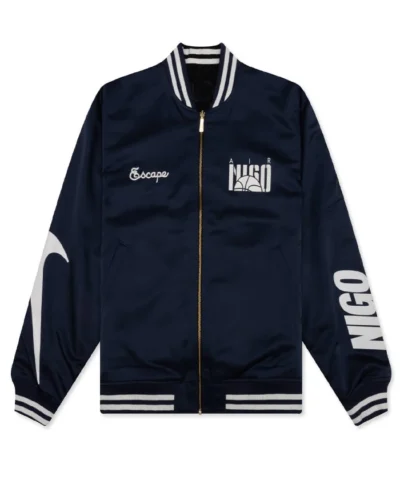 Nigo x Nike Reversible Navy Varsity Jacket For Sale