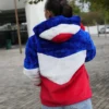 Order Larry Buffalo Bills Color Block Fur Coat For Women