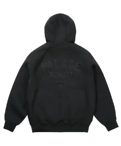 Palace Skateboards × Schott New York City Black Hoodie