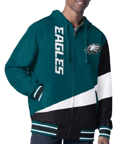 Philadelphia Eagles Color Block Full-Zip Hooded Jacket