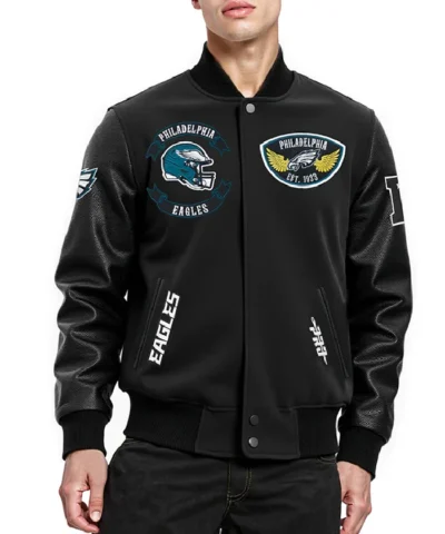 Philadelphia Eagles Sport Black Varsity Jacket