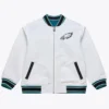 Philadelphia Eagles Super Bowl LX Full Zip Satin White Jacket