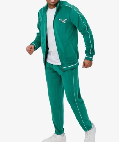 Philadelphia Eagles Velour Green Tracksuit