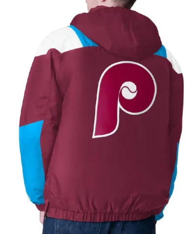 Philadelphia Phillies Charger Half-Zip Pullover Burgundy Jacket