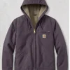 Purple Carhartt Sherpa Lined Hooded Active Jacket