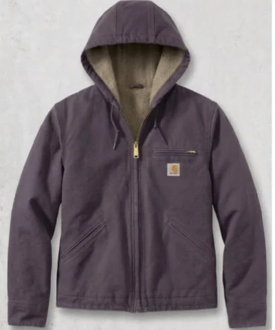 Purple Carhartt Sherpa Lined Hooded Active Jacket