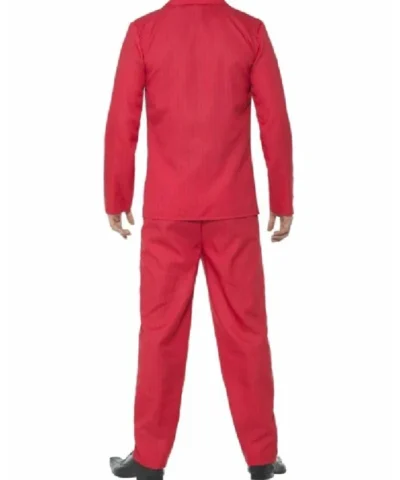 Red Pinstripe 1920s Fashion Four Button Double Breasted 2 Piece Suit