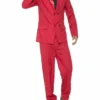 Red Pinstripe 1920s Fashion Four Suit