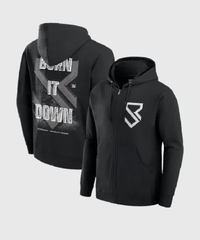 Seth Rollins Burn It Down Hoodie Front and back View
