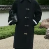 Shinzo Black and Green Clasp Trench Coat