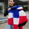 Shop Larry Buffalo Bills Color Block Fur Coat For Women