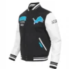 Shop Now Detroit Lions City Arch Black and White Varsity Jacket