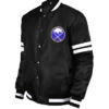 Shop Now Men and Women Buffalo Sabres Black Satin Bomber Jacket