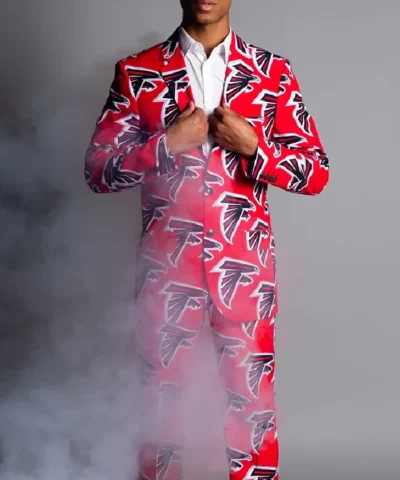 Shop Now NFL Atlanta Falcons Red Pattern Suit and Jacket