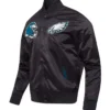 Shop Now Philadelphia Eagles City Arch Black Satin Jacket