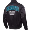 Shop Now Philadelphia Eagles City Arch Full-Snap Black Satin Jacket