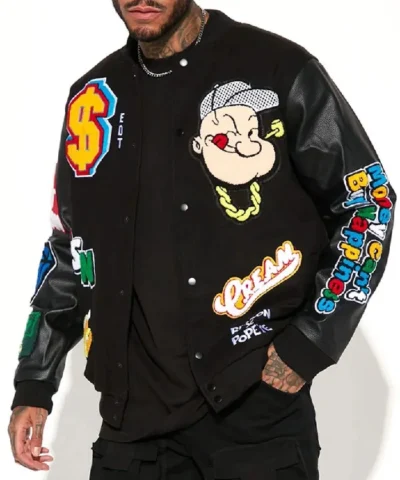 Shop Now Popeye Chasing Cash Varsity Jacket