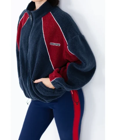 Shop Now Rusty Two Tides Sherpa Fleece Navy Jacket