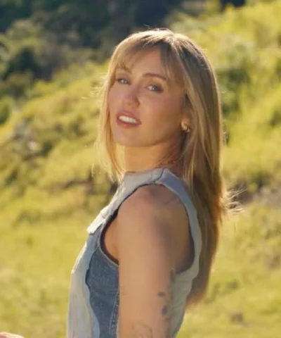 Shop Now Younger You Miley Cyrus Blue Denim Vest