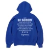 Shop Supreme x DJ Screw Blue Hoodie For Sale